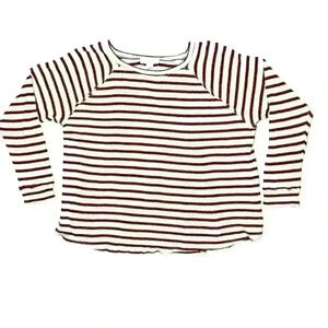 Treasure & Bond Long Sleeve Oversized Striped Shirt Small Rust and Ivory Colors